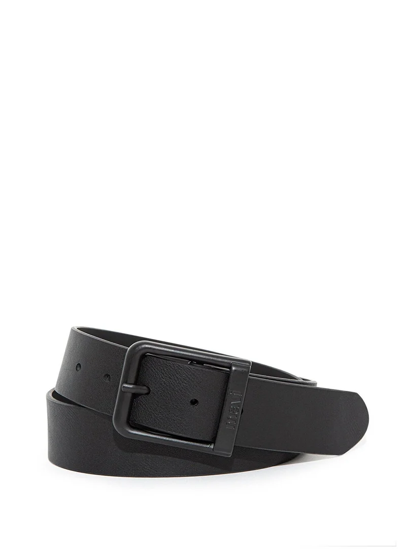 مافي Black Faux Leather Belt